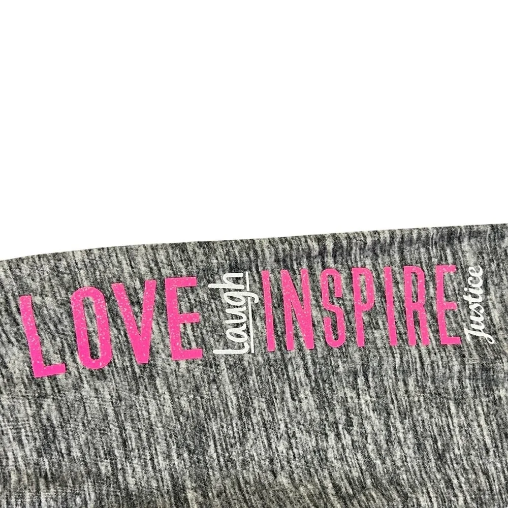 Justice Jogger Sweatpants Girls Size 10 Gray Love Laugh Inspire Graphic Athletic